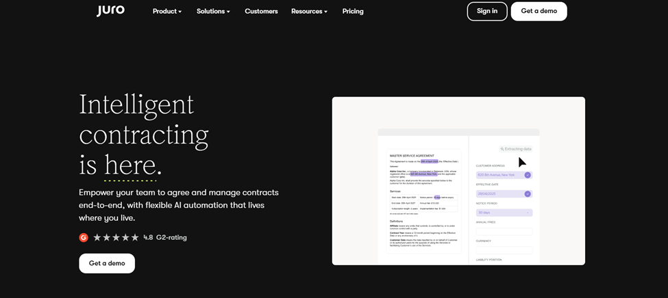 Juro — Best for Full Contract Lifecycle Management